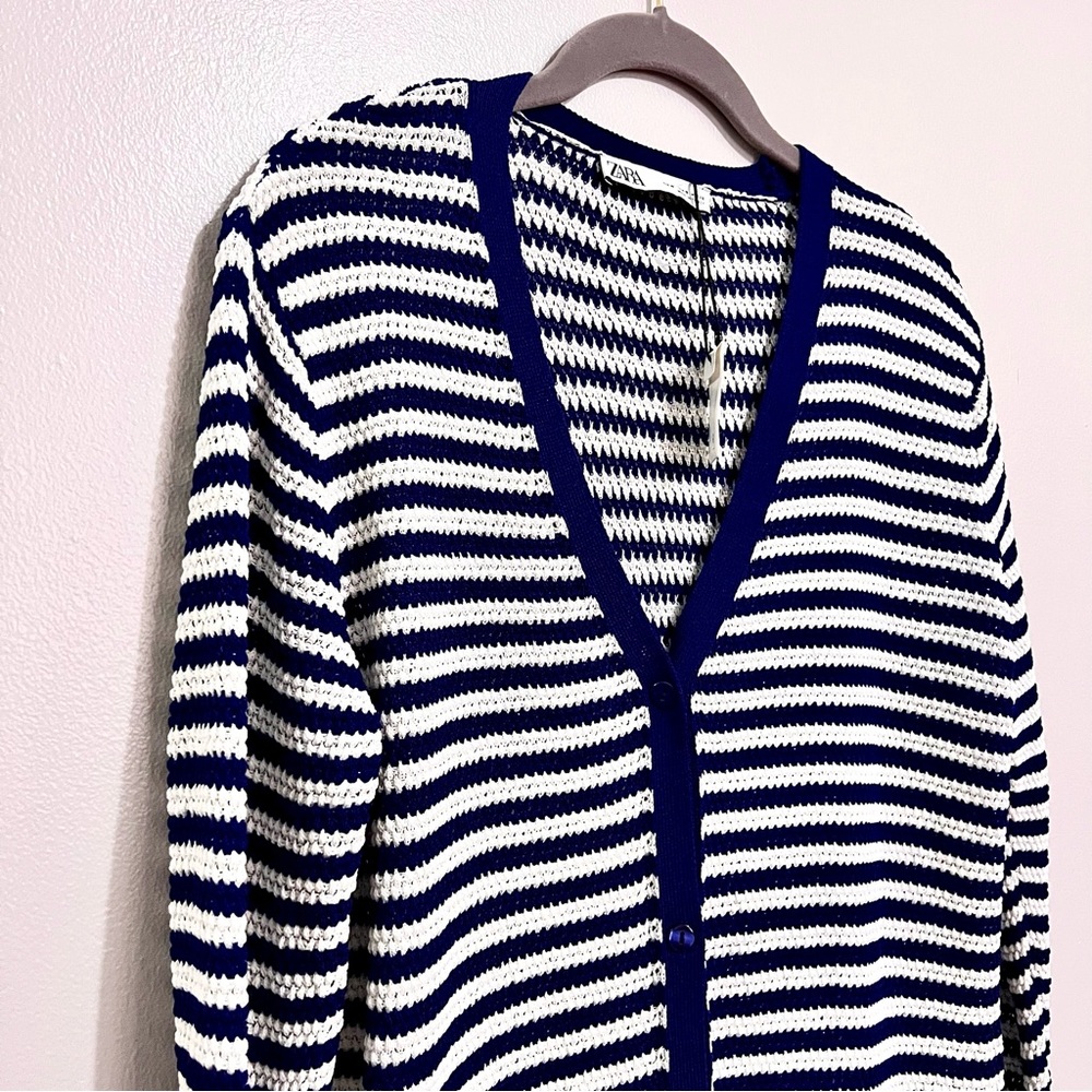 NWT Zara Midi Knitted Striped Cardigan - Picture 10 of 15